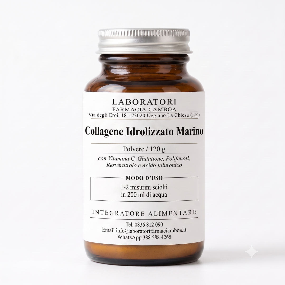 Collagene Marino Idrolizzato Anti-Age con Acido Ialuronico, Glutatione, Polifenoli, Resveratrolo e Vitamina C - 120g (Gusto Esotico)