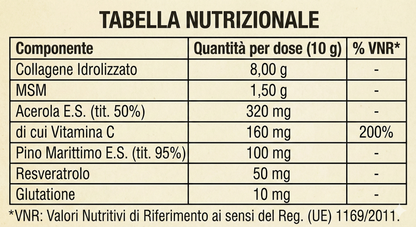 *FORMULAZIONE PREMIUM: Collagene Marino Idrolizzato Anti-Age con Acido Ialuronico, Glutatione, Polifenoli, Resveratrolo e Vitamina C - 120g (Gusto Esotico)
