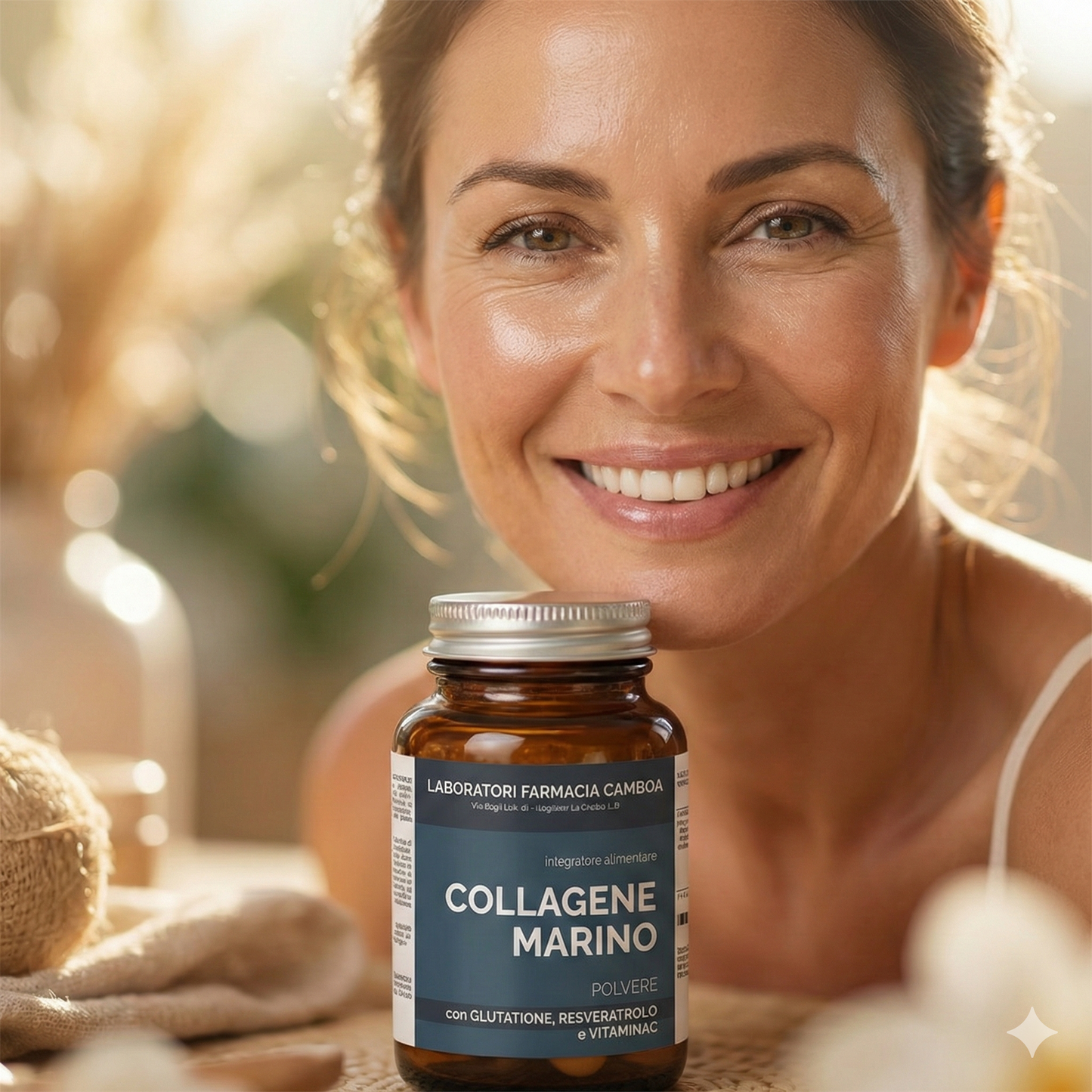 *FORMULAZIONE PREMIUM: Collagene Marino Idrolizzato Anti-Age con Acido Ialuronico, Glutatione, Polifenoli, Resveratrolo e Vitamina C - 120g (Gusto Esotico)